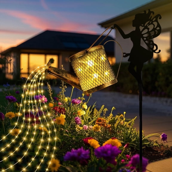 Rirool Solar Watering Can Light, Outdoor Waterproof 3D Starry Sky Lantern with Fairy LED Lights, Solar Powered Garden, Patio, Porch, Lawn Decor, Auto On/Off (Warm White)