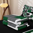 thumbnail image 5 of Castle Fairy Mid Century Block Form Zipper Queen Comforter Set with Fitted Sheet and 2 Pillowcases,Abstract Square Layout Zipper Bedding Set,Green Black Gray,Reversible, 5 of 7