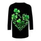 thumbnail image 5 of RKSTN St Patricks Day 3/4 Sleeve Tops for Women Oversized Crewneck St Paddy's Day Lucky Shamrocks Graphic Print T Shirt Womens Casual Solid Plus Size Round Neck Loose Three Quarter Sleeve Shirts, 5 of 6