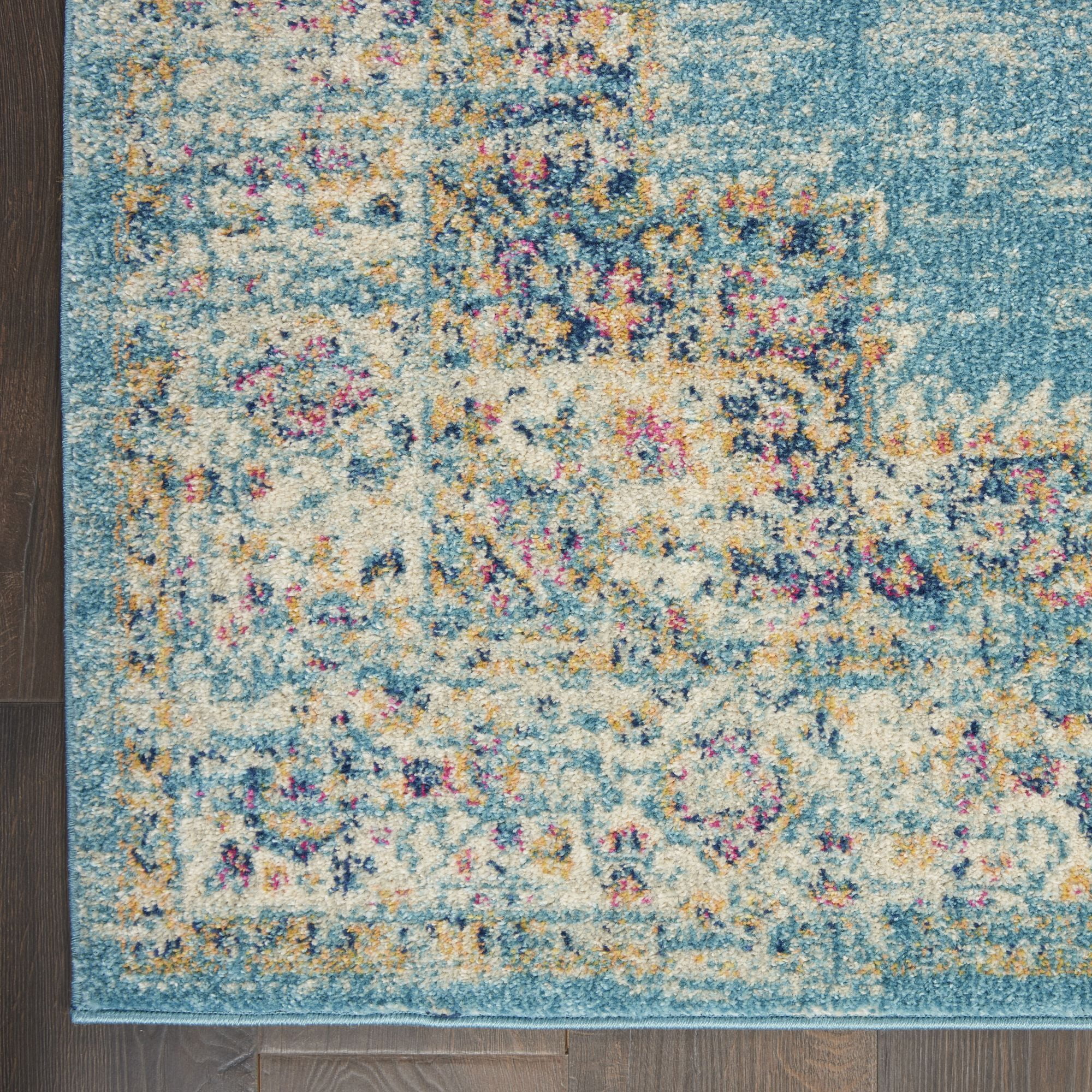 Nourison Passion Medallion Bohemian Indoor Rug Light Blue 1'10" x 6'