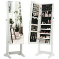 thumbnail image 1 of Gymax Jewelry Cabinet Armoire Lockable Standing Storage Organizer w/Full-Length Mirror, 1 of 10