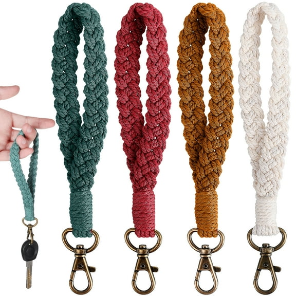 SILENRADAWN Wristlet Keychains Metal Red 4Pcs 7.1In