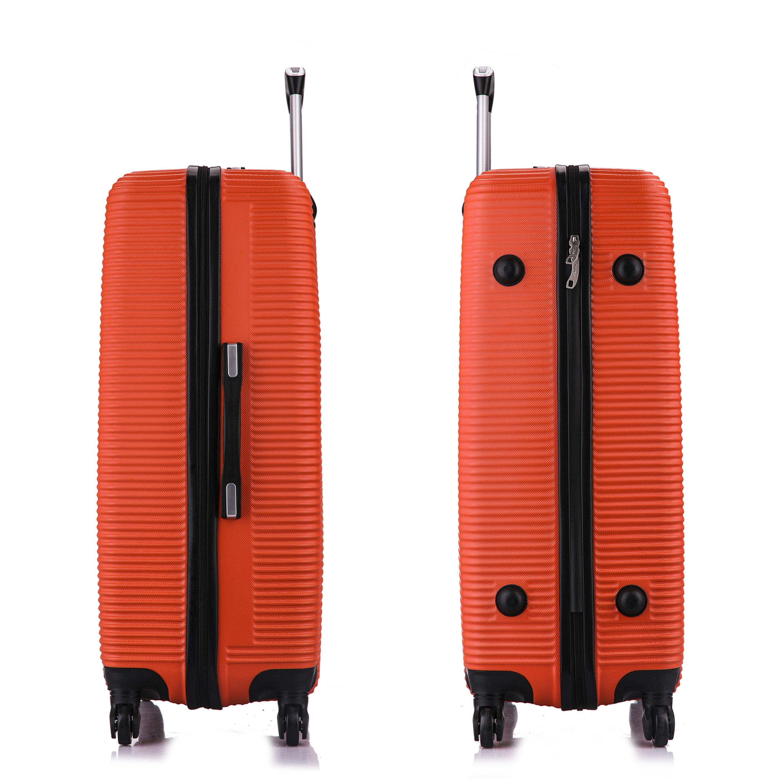 InUSA Royal 3-Piece Hardside Luggage Sets with Spinner Wheels, Handle, and Trolley, (20"/24"/28"), Orange