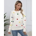 thumbnail image 3 of Valentine Sweaters for Women Trendy Colorful Heart Sweaters Lightweight Crewneck Sweater Shermie, 3 of 6