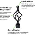 thumbnail image 3 of NETSENG Curtain Finials Only with Screws, 2Pcs Black Twist Bird Cage Curtain Rod Finials Iron Decorative Rod Finials Ends Window Drapery Rod End, Fits24-28mm Curtain Rods (Spiral Shaped), 3 of 5