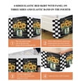 thumbnail image 6 of Sunflower Bed Skirt Queen Size, Black White Check Farmhouse Bee Vase Floral Wrap Around Bed Skirting with Adjustable Elastic Strap, Dust Ruffle Pleated Bedskirts 16 Inch Drop for Bedroom Queen Beds, 6 of 9