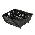 thumbnail image 3 of Colador de plástico - Cesta de drenaje plegable con patas de apoyo - Colador de alimentos de cocina - Ahorra espacio en color negro, 3 of 7