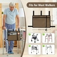 thumbnail image 6 of SupreGear Walker Bag, Water-Resistant Pouch with Cup Holder, Hand-Free Storage for Folding Rollators, Brown, 6 of 7