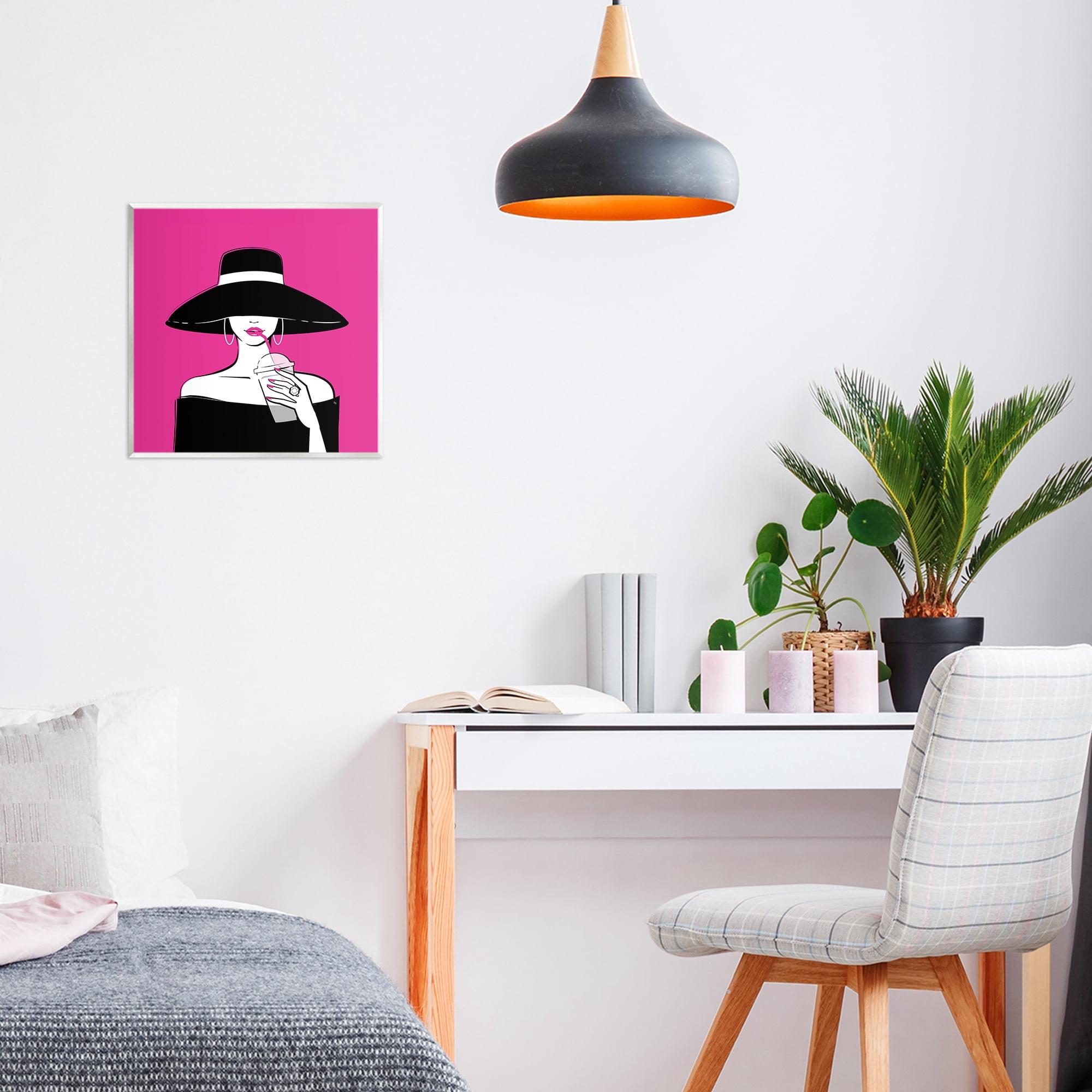Stupell Industries Black Hat Glamourous Woman Wall Plaque Art, design by Martina Pavlova