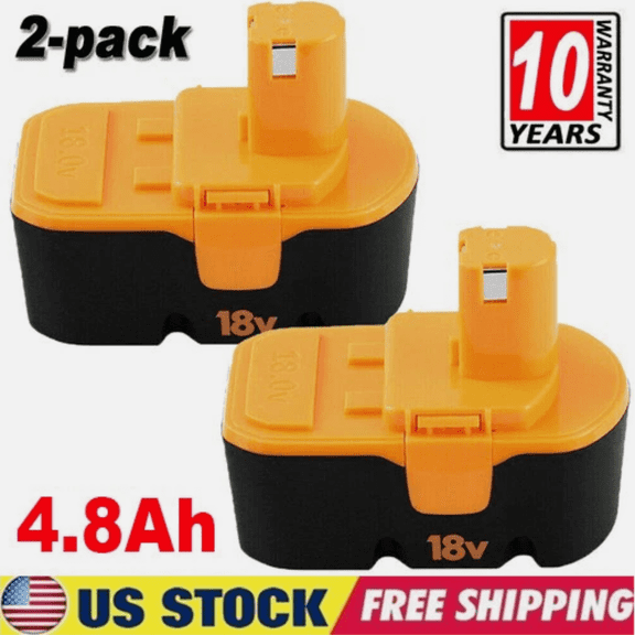 2Pack Replace for Ryobi PLUS 4.8Ah 18 Volt Ni-Mh Battery P100 13022 ABP1801