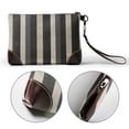 thumbnail image 5 of Leather Clutch 8 X 5. 5 In Wrist Strap And Hand Bag Easy To Carry Lightweight Waterproof And Durable Pale Violet Grey Stripe_2, 5 of 6