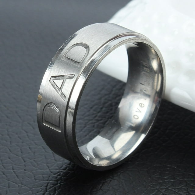 Men's Ring Fashion Creative Letter Carving Jewelry Ring Finger Ring for Holiday