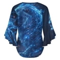 thumbnail image 6 of Blue Starry Lion Women's V-Neck Blouse With 3/4 Ruffled Bell Sleeves Casual Top Ladies Blouses, 6 of 7