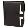 eFolio Business Portfolio Padfolio Professional Genuine Pebble Leather Zippered Organizer with Tablet Holder, A4 Letter Size Writing Pad, Calculator, Card Holder, Document Folder and Outside Pocket