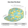 thumbnail image 6 of Haiem Yellow Lemon Classic Snapback Cap Flat Bill Hat Baseball Cap Adjustable Size Cotton Dad Hat, 6 of 9