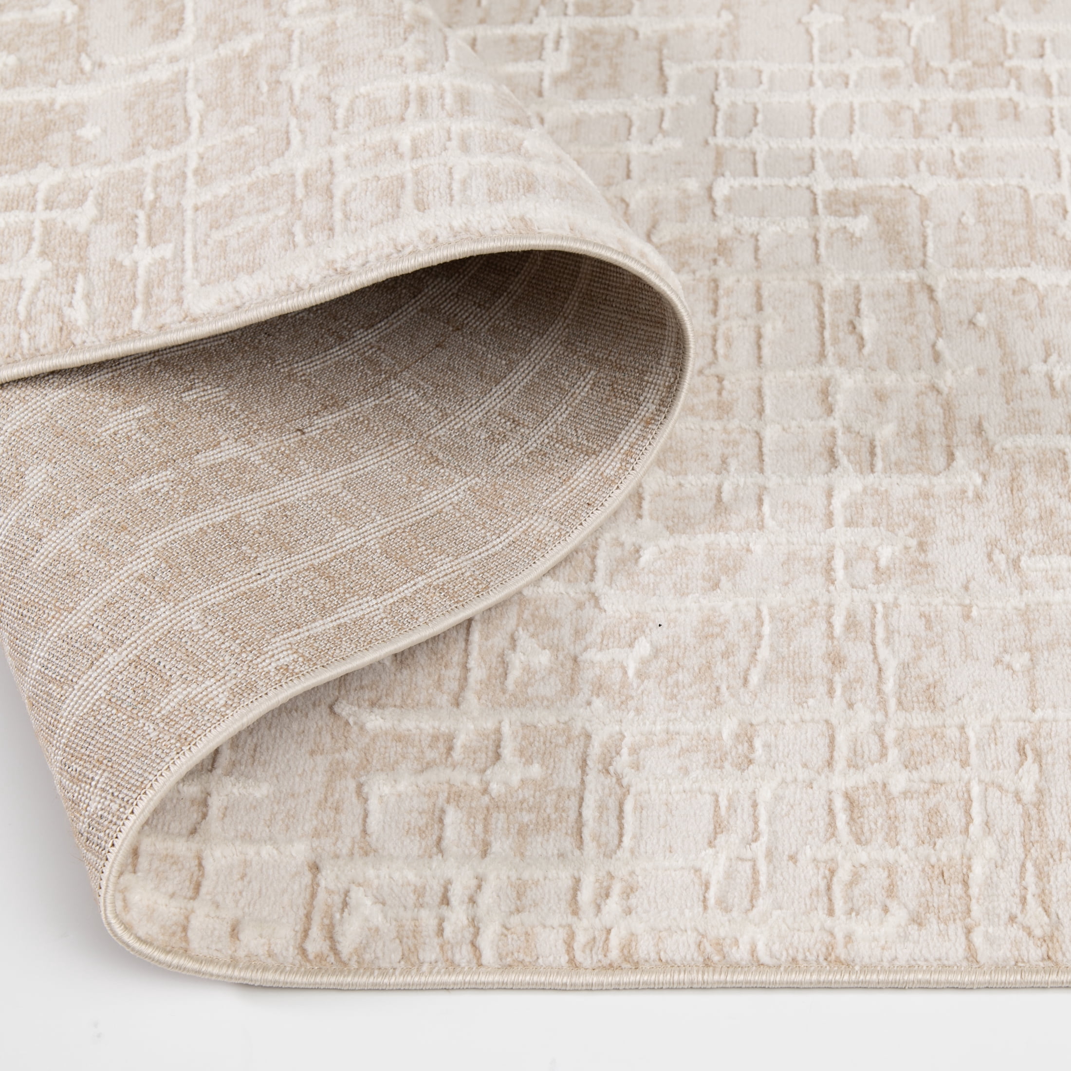 Mainstays Neutral Raised & Sculpted Abstract Indoor Area Rug, 5'x7'