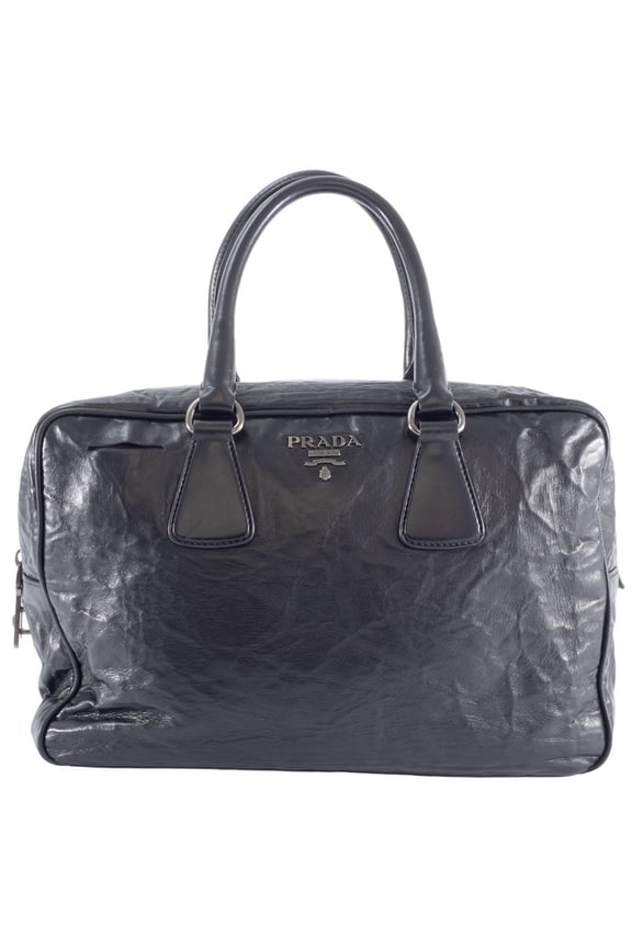 Pre-Owned Prada Nappa Handbag BL094F Lamb Leather Black Women's Boston Bag PRADA (Good)