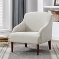 thumbnail image 2 of Aubrey Sea Oat Beige Fabric Upholstered Mid-Century Modern Arm Chair, 2 of 14
