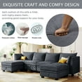 thumbnail image 4 of Glavbiku Modern Linen Modular Sectional Sofa,U-Shape Sofa with Storage Ottoman for Living Room,Gray, 4 of 12