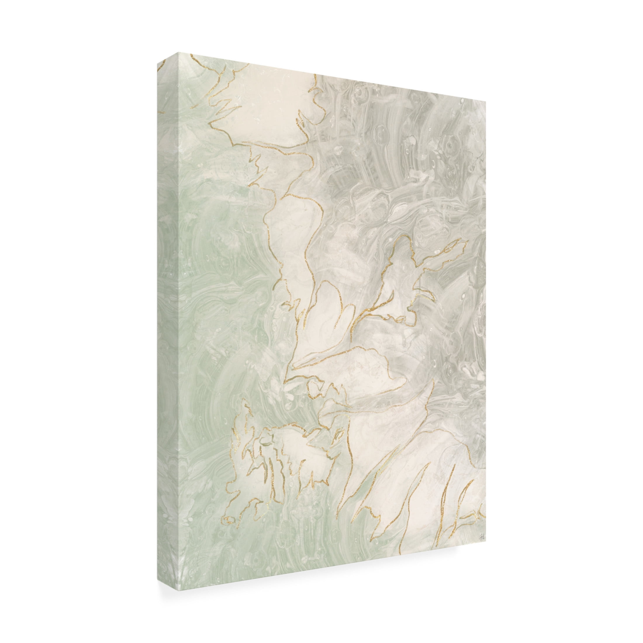 Canvas Wall Art - Line and Brush 'Neutral Pour' Wall Art for Living Room, Bedroom, or Office Décor by Trademark Fine Art - 24 x 32 Inches