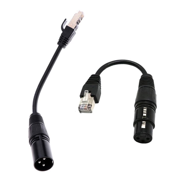 Cables de Plástico XLR 3Pin y Cables Convertidores shamjiam 2 piezas XLR 3 Pin macho a RJ45 macho 15 cm