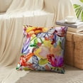 thumbnail image 4 of LALILO Throw Pillow Covers Colorful Flower Vintage Floral Roses Cushion Cover 18" x 18", 2 Pack, 4 of 6
