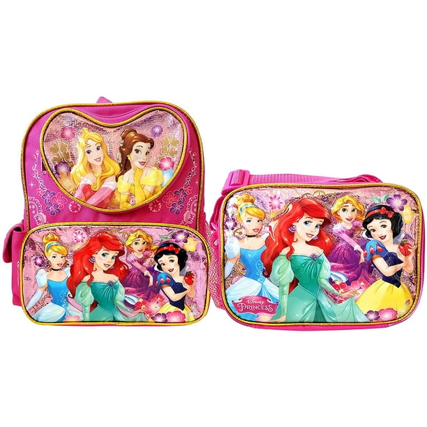 Disney Princess 12 inch Backpack and Lunch Box Heart