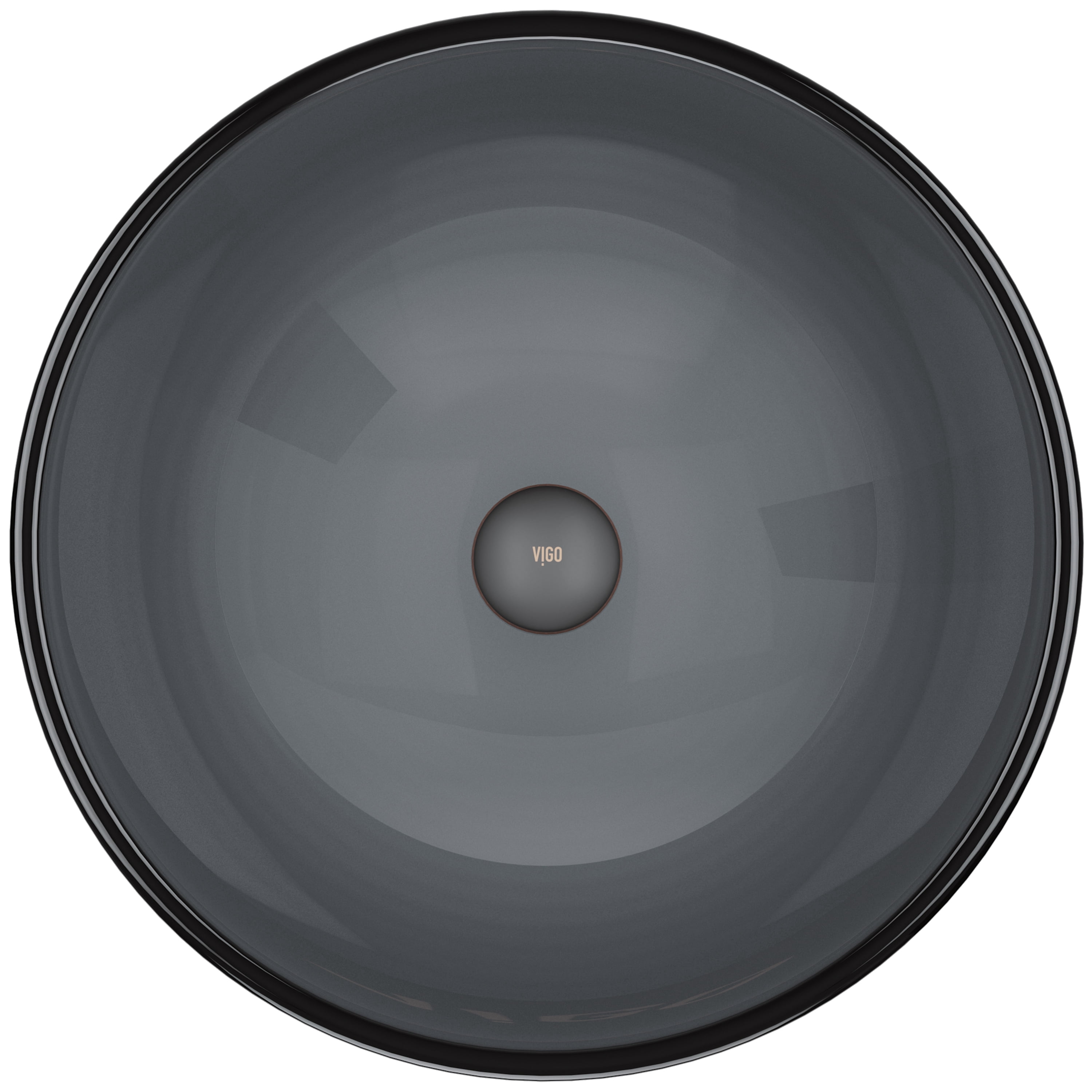 VIGO Giovanni Sheer Black Glass 17 in. L x 17 in. W x 6 in. H Round Vessel Bathroom Sink