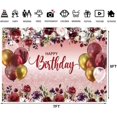 thumbnail image 4 of 7x5ft Happy Birthday Party Backdrop Red Gold Birthday Decorations Background Birthday Party Banner Decorations Backdrop 178, 4 of 5