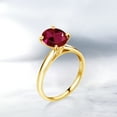 thumbnail image 4 of Gem Stone King 2.00 Ct Oval Red Created Ruby 10K Yellow Gold Ring, 4 of 4