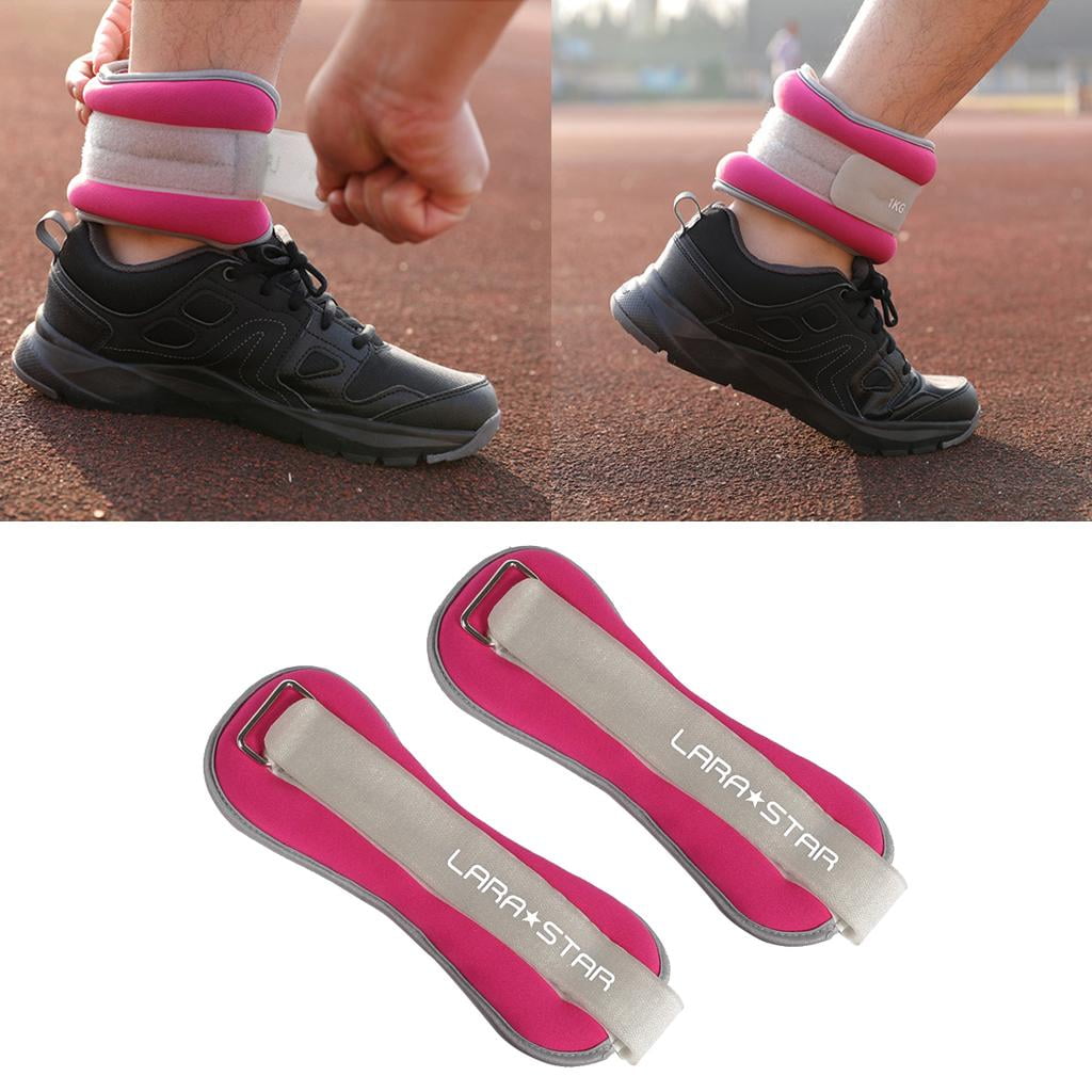 funtasica Ankle Wrist Weights Arm Leg Muscle Building Fitness Exercise for Weight Lifting - Pink