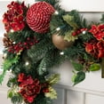 thumbnail image 2 of Village Lighting 9 ft. Pre-Lit LED Garland - Scarlet Hydrangea, 2 of 8