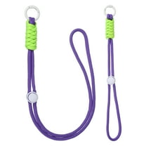 1Set Heavy Duty Paracord Keychain Lanyard, Adjustable Necklace Whistles Lanyard Braided Wrist Strap with Spring Ring for ID Card Badge Holder Keys, Deep Purple/Green/White