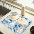thumbnail image 2 of Yayeee Dish Drying Mat for Kitchen Counter 16" x 18" Microfiber Super Absorbent Coffee Decorative Pad, Floral Easter Rabbits, 2 of 9