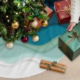 thumbnail image 3 of Teal Ocean Christmas Tree Skirt 48 Inches, Coastal Sea Moire Waves Abstract Ombre Art Xmas Trees Skirt Mat Cover Decorations for Holiday Party Indoor Outdoor, 3 of 9