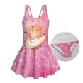 thumbnail image 6 of Uourmeti Cartoon Ballerina Capybara Swim Dress for Girls - Sleeveless Skirted One Piece Bathing Suit, Quick Dry & Stretchy for Beach Pool Vacation, 6 of 8