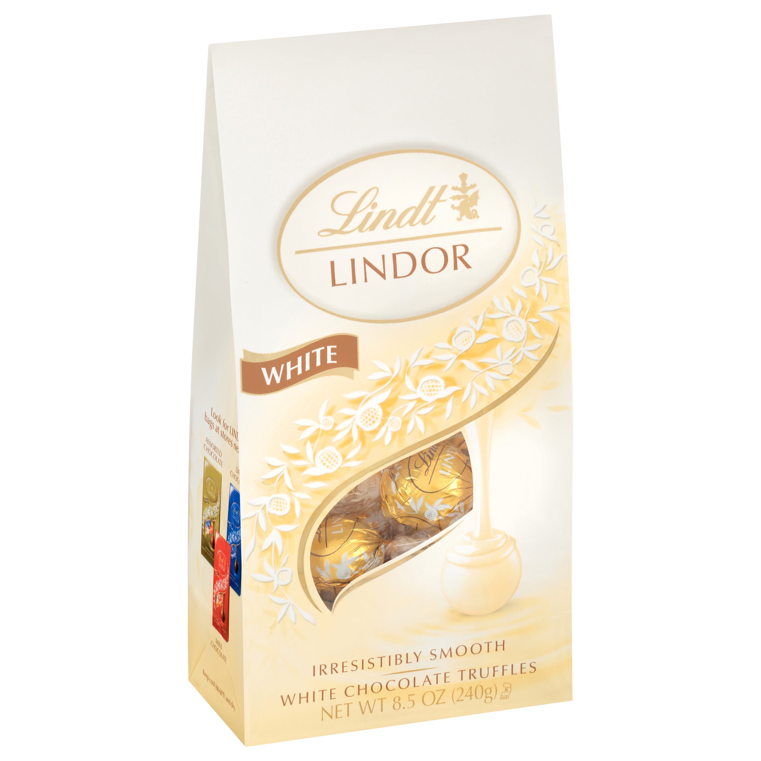Lindt Lindor Milk and White Milk Chocolate Truffles Mini Holiday Gift - All  City Candy