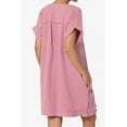 thumbnail image 4 of Robe Mini Babydoll en Gaze de Coton à Manches Courtes Col en V Décontractée pour Femmes, 4 of 7