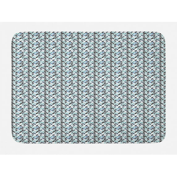 Abstract Bath Mat, Trippy Zig Zag Chevron Herringbone Lines Background Contemporary Digital Design, Non-Slip Plush Mat Bathroom Kitchen Laundry Room Decor, 29.5 X 17.5 Inches, Multicolor, Ambesonne