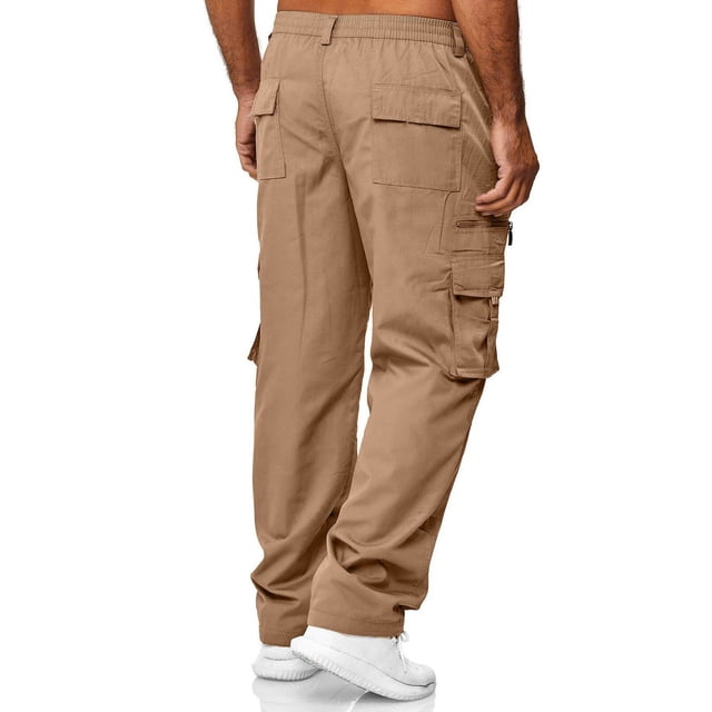 Men's Cargo Pants for All Seasons – Practical Solid Color Trouser with Front Pockets and Straight Leg Fit Relaxed Design for Work Travel and Casual Daily Wear