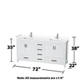 thumbnail image 4 of Wyndham Collection Sheffield 72" Wood Double Bathroom Vanity in White, 4 of 4
