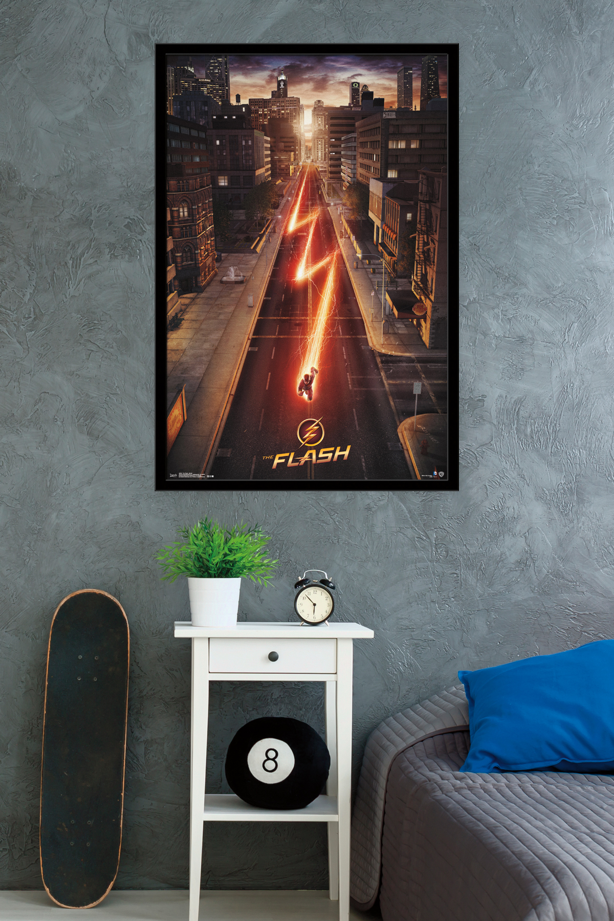 DC Comics TV - The Flash - Street One Sheet Wall Poster, 22.375" x 34", Framed