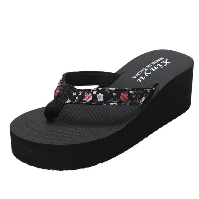 Womens Fashionable And Casual Non-slip Wedge Beach Shoes And Slippers Shoes