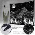 thumbnail image 4 of Tapiz de noche estrellada, tapiz de montaña, tapiz de estrella lunar, tapiz blanco y negro, dormitorio, sala de estar, 4 of 5