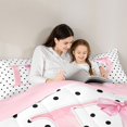 thumbnail image 4 of Manfei Bowknot Alphabet Print D King Size Comforter Sets,Pink Ribbon Bows Comforters King Size,Pink Reversible,3pcs,1 Comforter and 2 Pillowcases, 4 of 7