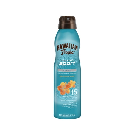 Hawaiian Tropic Island Sport Clear Spray Sunscreen SPF 15, 6 oz