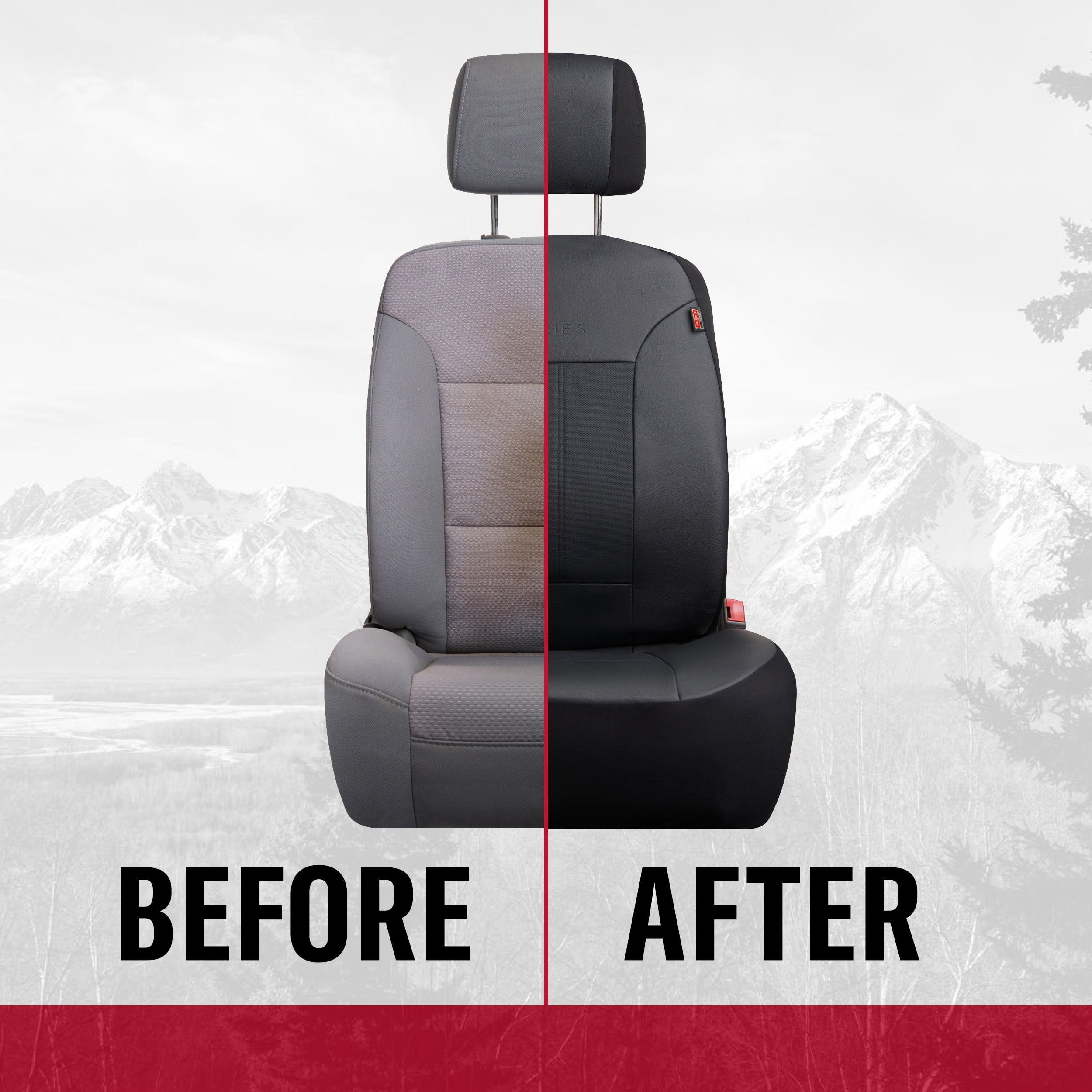 Genuine Dickies 3 Piece Car or SUV Vegan Leather Seat Covers Black, 43645WDC