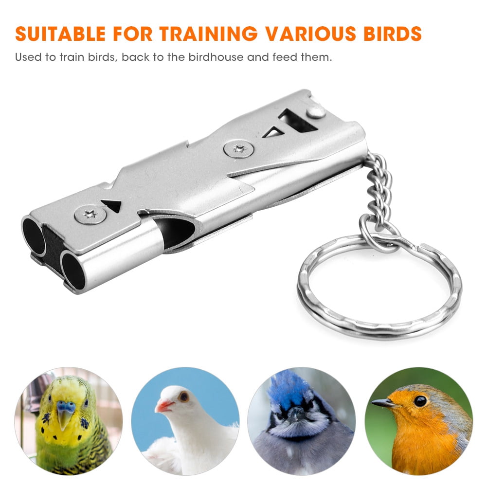 Fdit Bird Training Whistle,Metal Birds Ultrasonic Training Whistle Back
