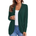 thumbnail image 1 of Urban CoCo Womens' Long Sleeve Knit Sweater Cardigans Curved Hem Open Front with Pockets, 1 of 6