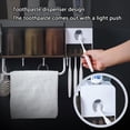 thumbnail image 4 of Soporte para cepillos de dientes de pared, organizador multifuncional, soporte para cepillos de dientes para baño, dispensador automático de pasta de dientes, vaso para la boca, toallero y plataforma de almacenamiento,(L) brillar  Electrónica, 4 of 5